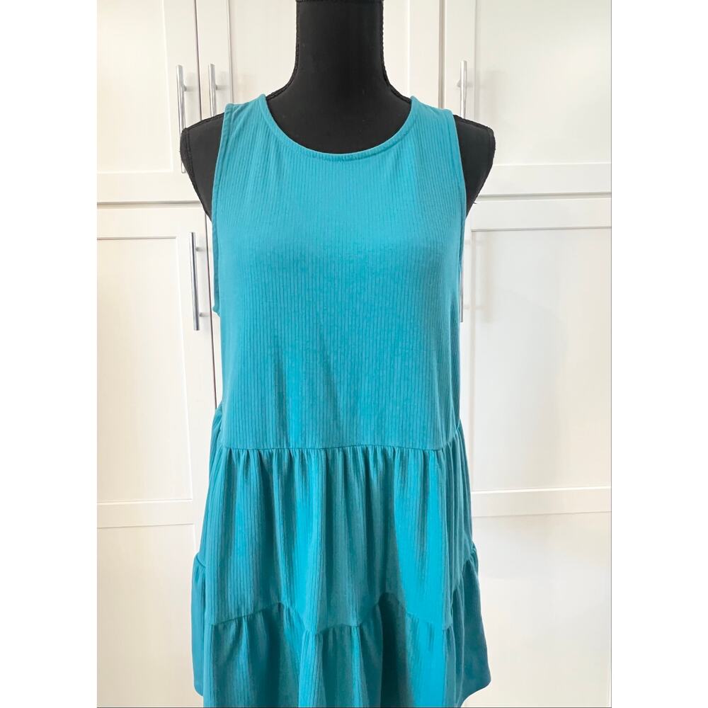 TORRID Super Soft Rib Knit Tank Top Women's Plus Size 2 Scoop Neck Teal Blue 2X - Picture 4 of 10